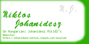 miklos johanidesz business card